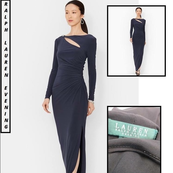 Ralph Lauren Dresses & Skirts - Ralph Lauren Cut out Stretch Knit Long Dress-sz 14