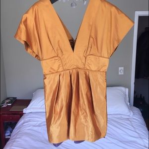 BCBG Max Azria Runway Gold Short Dress