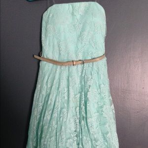 Strapless lace dress