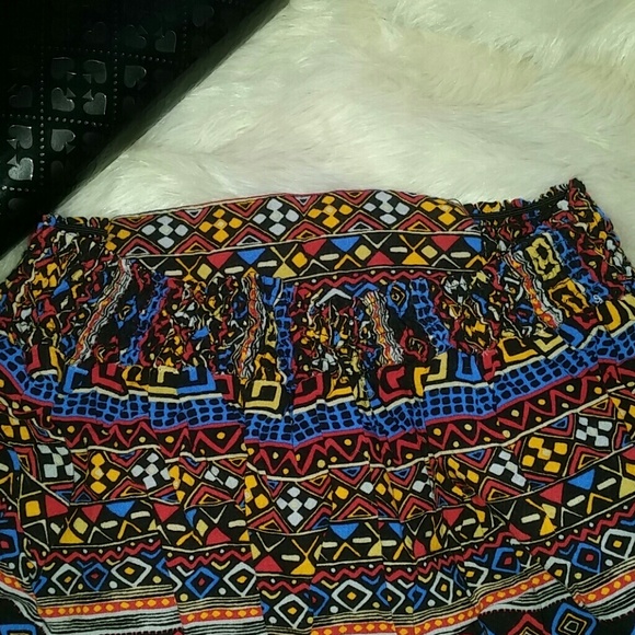 TRIBAL PRINT LINED SKIRT - Picture 3 of 4