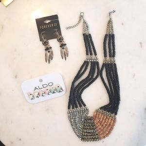 Jewelry Bundle! UO Necklace/Aldo & F21 Earrings
