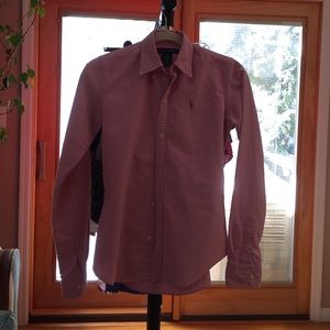 Pink Ralph Lauren Slim Fit Button Down Polo
