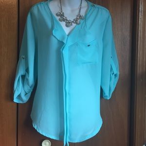 Sheer blue blouse