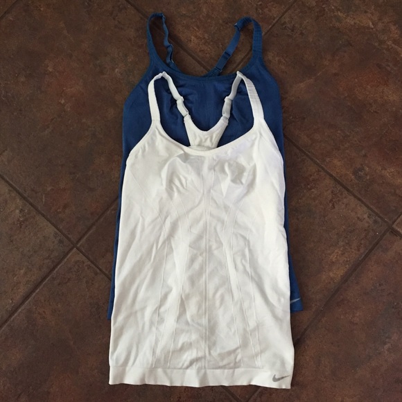 Two Nike Shelf-Bra Cami Tank Tops