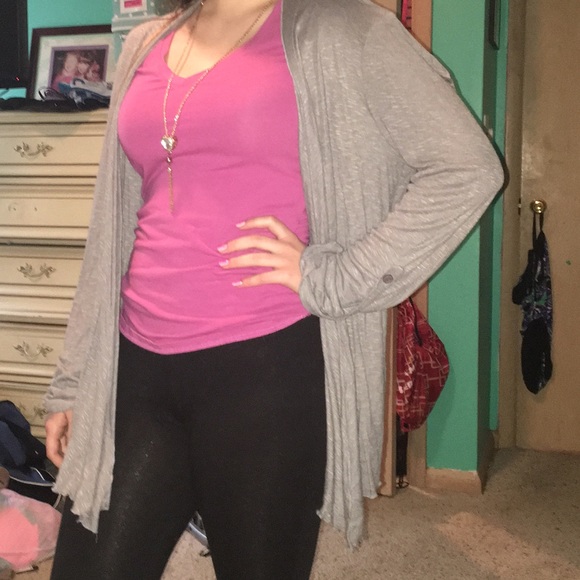 Gray cardigan