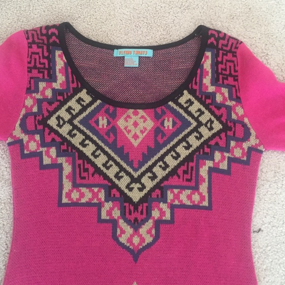 Hot pink sweater dress - Picture 3 of 3