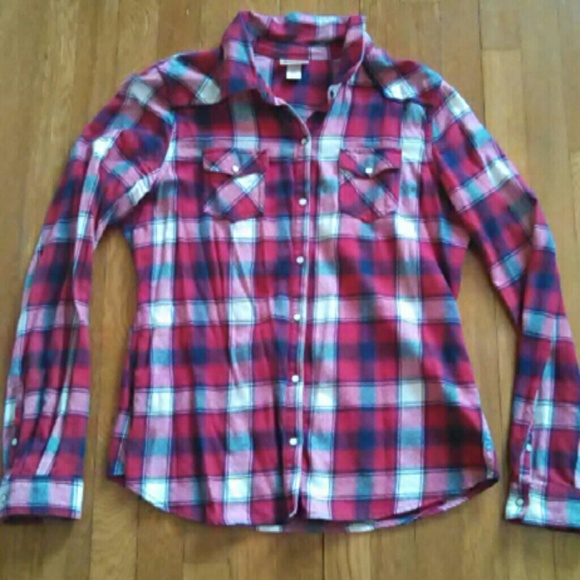 SOLD on mercari flannel pearl button down shirt