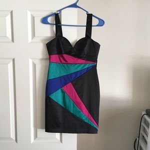 Satin little black dress