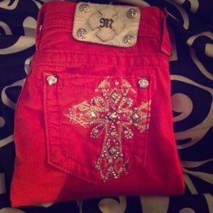Red miss me skinny jeans