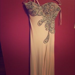 A very new prom dress only worn one time.