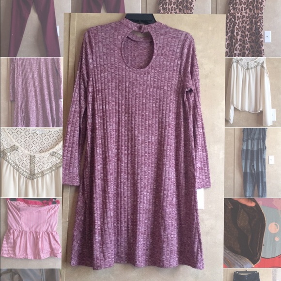 Red knit dress with back key hole