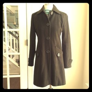 JLo Wool Coat Olive Green Petite Small