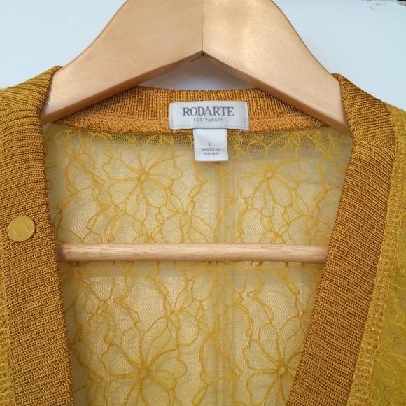 Rodarte for Target Sweaters - Rodarte for Target mustard lace cardigan Rodarte for Target Sweaters - Rodarte for Target mustard lace cardigan