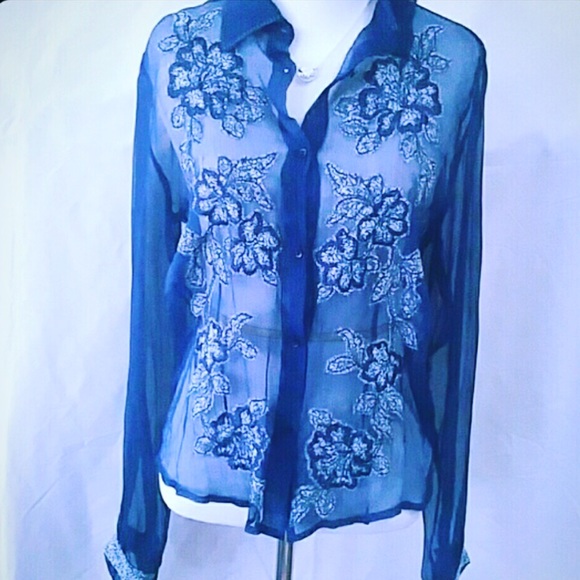 Coldwater Creek Tops - Delicate Beautiful Sheer Button Shirt