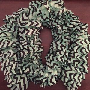 Dark Mint and Black Chevron Scarf