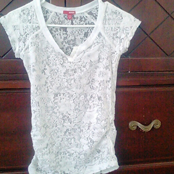 A  v-neck see through shirt