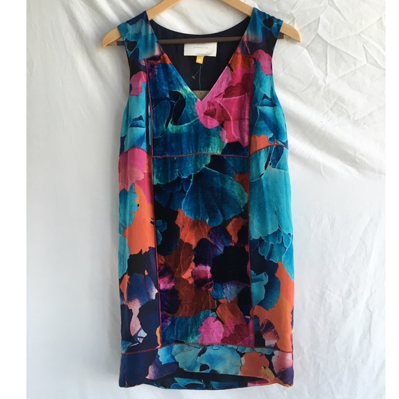 ๐ SOLD ๐ Anthropologie 'Night Peony' Silk Dress - Picture 2 of 4