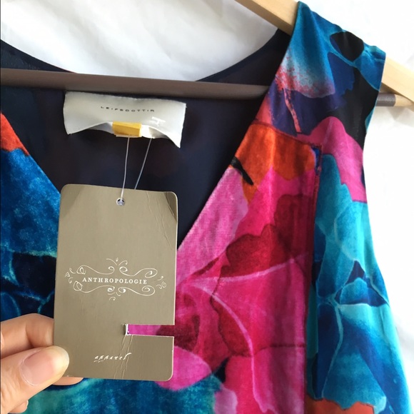 ๐ SOLD ๐ Anthropologie 'Night Peony' Silk Dress - Picture 4 of 4