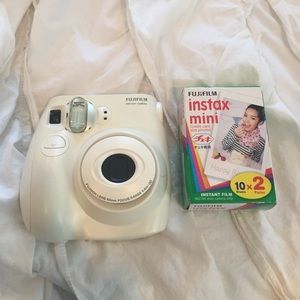 White Polaroid camera