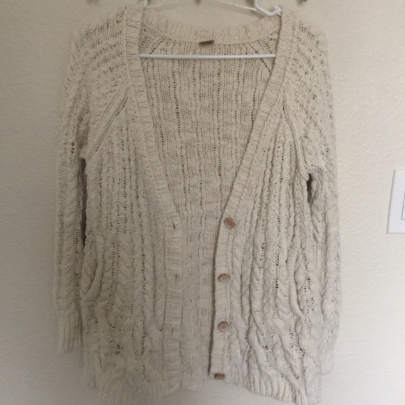 Free People cream cardigan