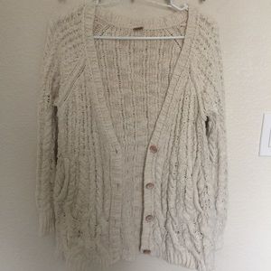 Free People cream cardigan