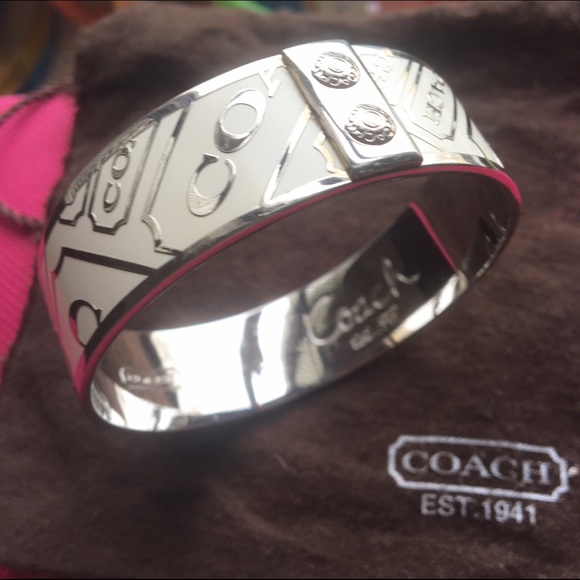 Coach "signature" white bangle