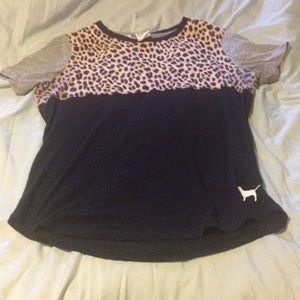 VS PINK short sleeve color block shirt