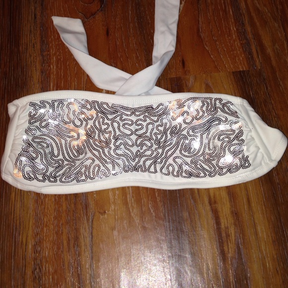 White sparkly bathing suit. 10/10 condition