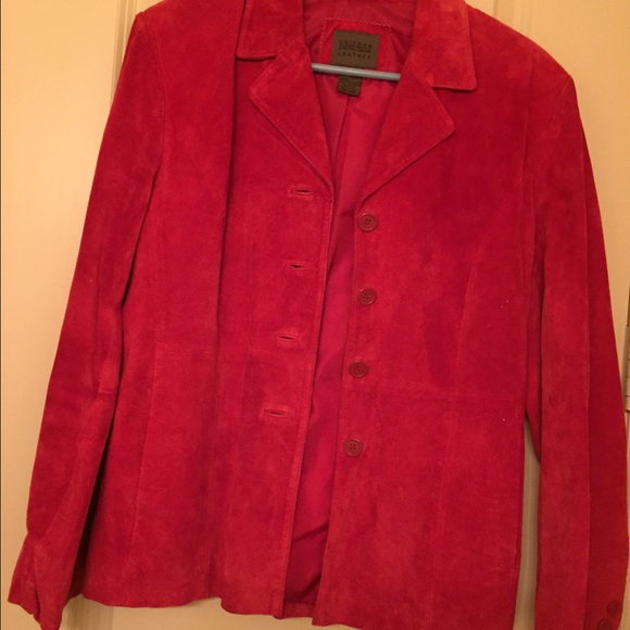 Red suede blazer