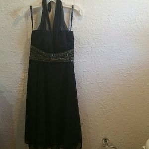 Black halter top dress.