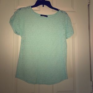 Cyan lace blouse
