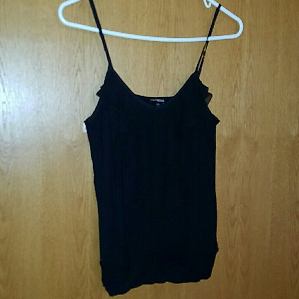 Express Black Ruffle Cami - Picture 2 of 5