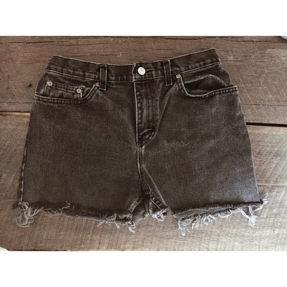 Vintage Black High Waisted Cut Off Shorts