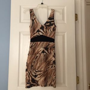Multicolor brown mini dress