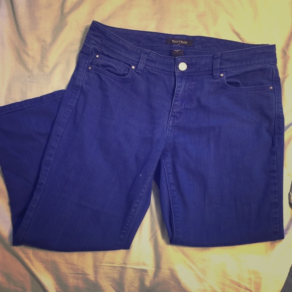 WHBM Royal Blue Slim Crop Jeans