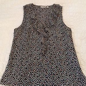 Halogen petite medium silk tank with ruffle front