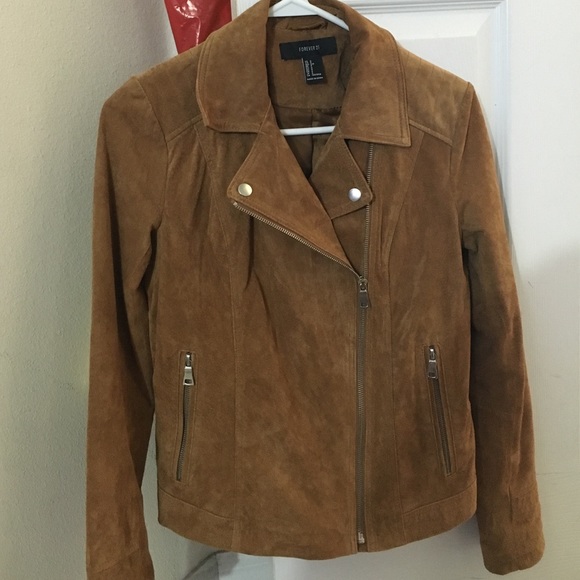 f21 brown suede jacket