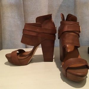 BCBGeneration brown leather platforms