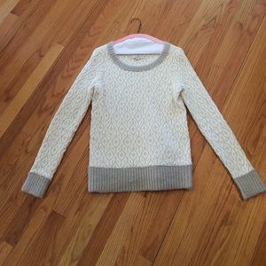 Loft grey and white sweater size small