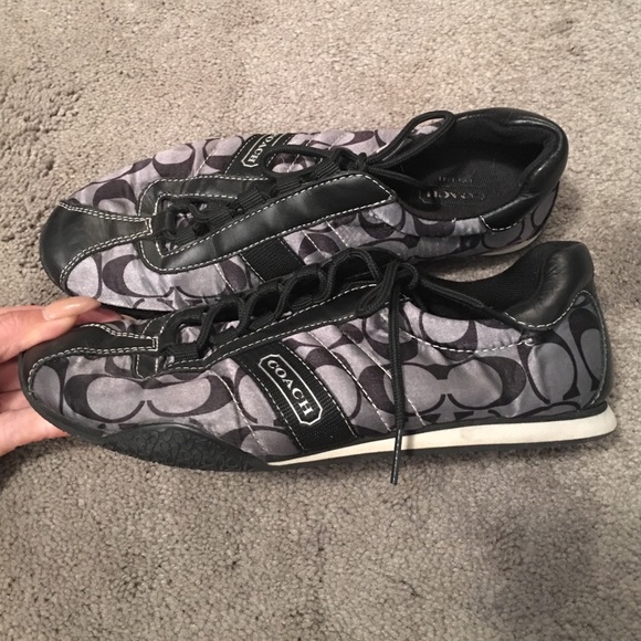Coach sneakers size 8 black w/ CC LOGO