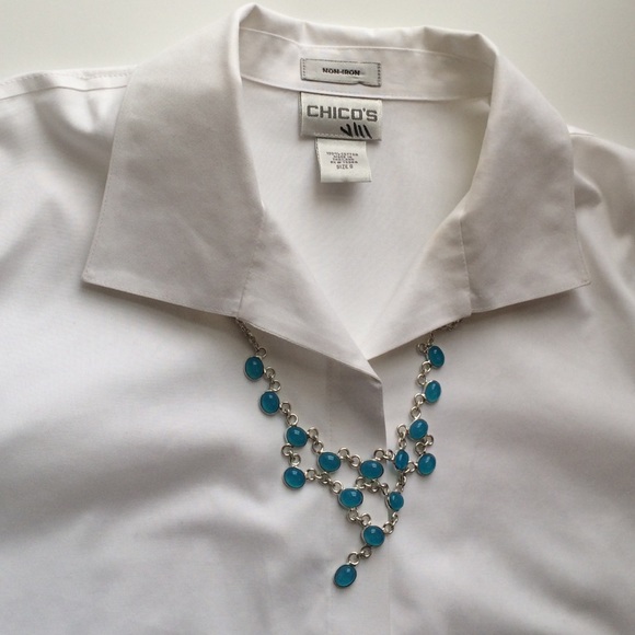 No-iron Chicos button down white shirt size XS