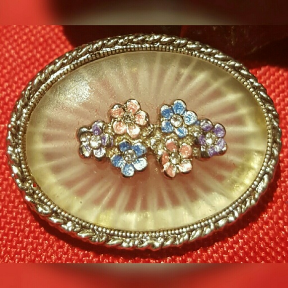 ππChristmas PresentππVTG~ART DECO "CAMPHOR GLASS" BROOCH & EARRINGS SET - Picture 3 of 6
