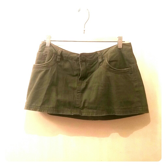 Sexy Mini army green khaki skirt
