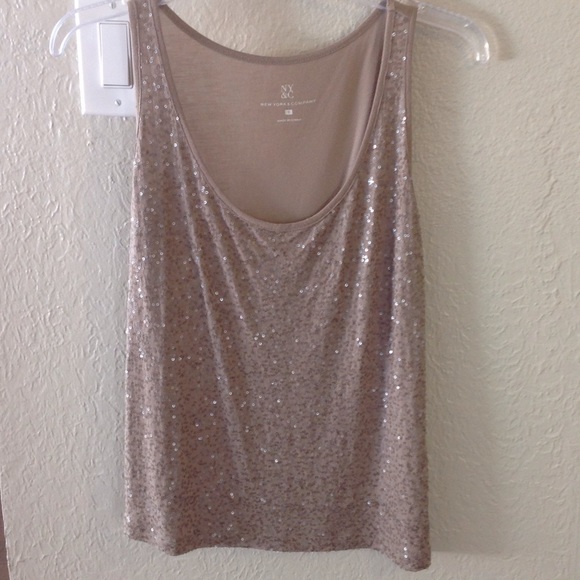 Taupe/Cream sequined tank