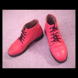 Hotwind calfskin shoes orange size 6