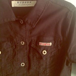 Hudson Jeans Black Stretch Denim Jacket