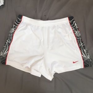 White nike running shorts