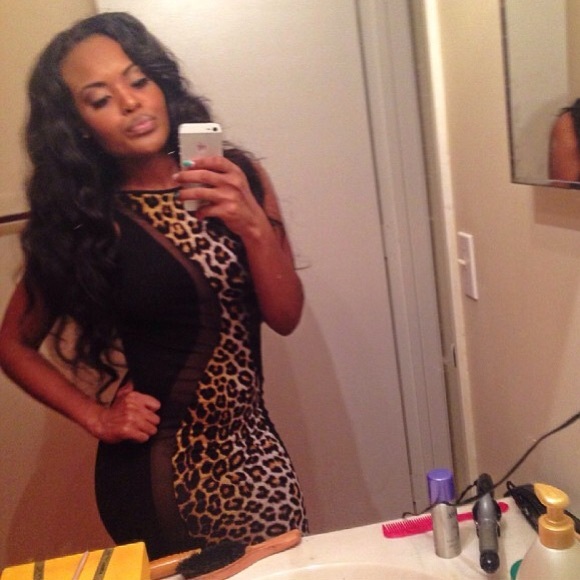 Black and leopard midi dress