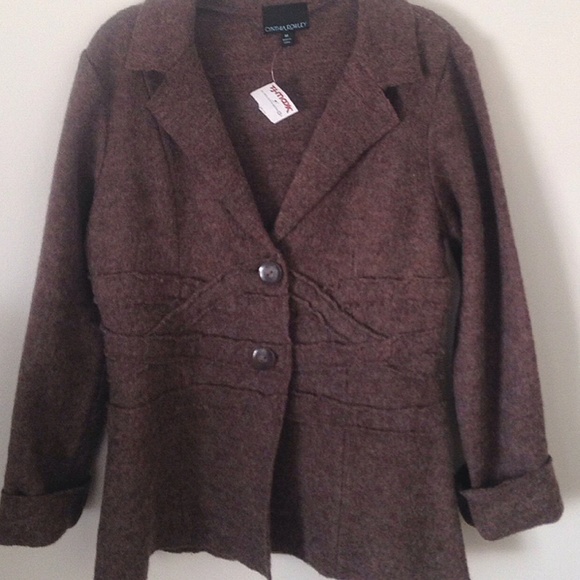 Light brown wool sweater jacket