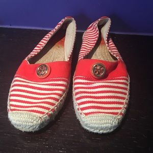 Tory burch orange espadrilles